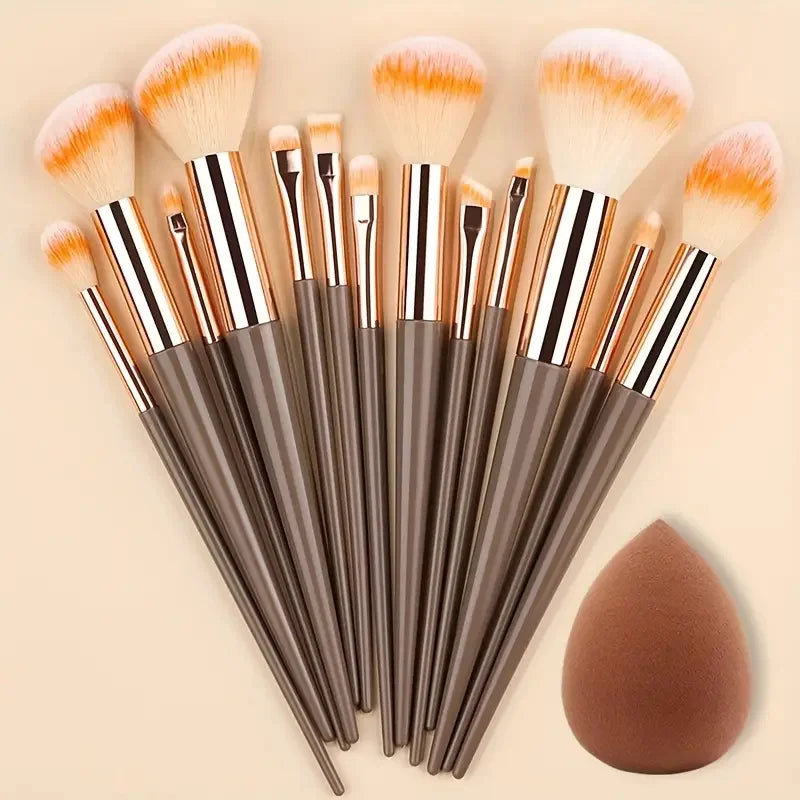 13Pcs Premium Makeup Brushes Set for Cosmetics Foundation Blush Powder Eyeshadow Kabuki Blending Makeup Brush Beauty Tool Vue 13SAN-EG