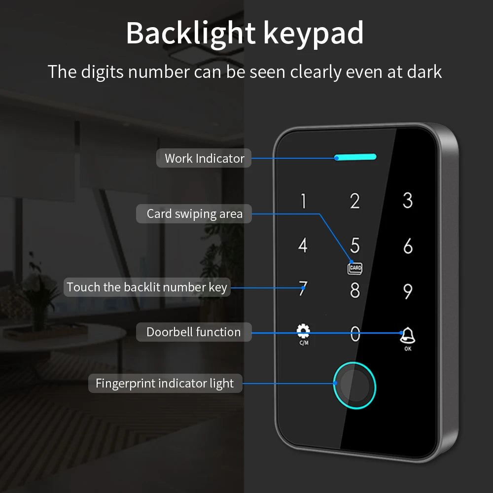 Support Tuya App Waterproof Keyboard Access Control System Bluetooth Keyboard Access Control Controller 13.56 IC Card Unlocking Vue