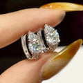 Huitan Crystal CZ Hoop Earrings – Silver Women's Fashion Hoop Earrings Vue E5573