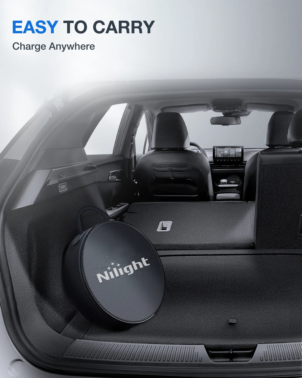 Nilight EV Charger Level 2, 40 Amp 240V, 25ft Cable SAE J1772 Portable Electric Car Charger with NEMA 14-50P Plug, Adjustable Current/Delay Timer Vue