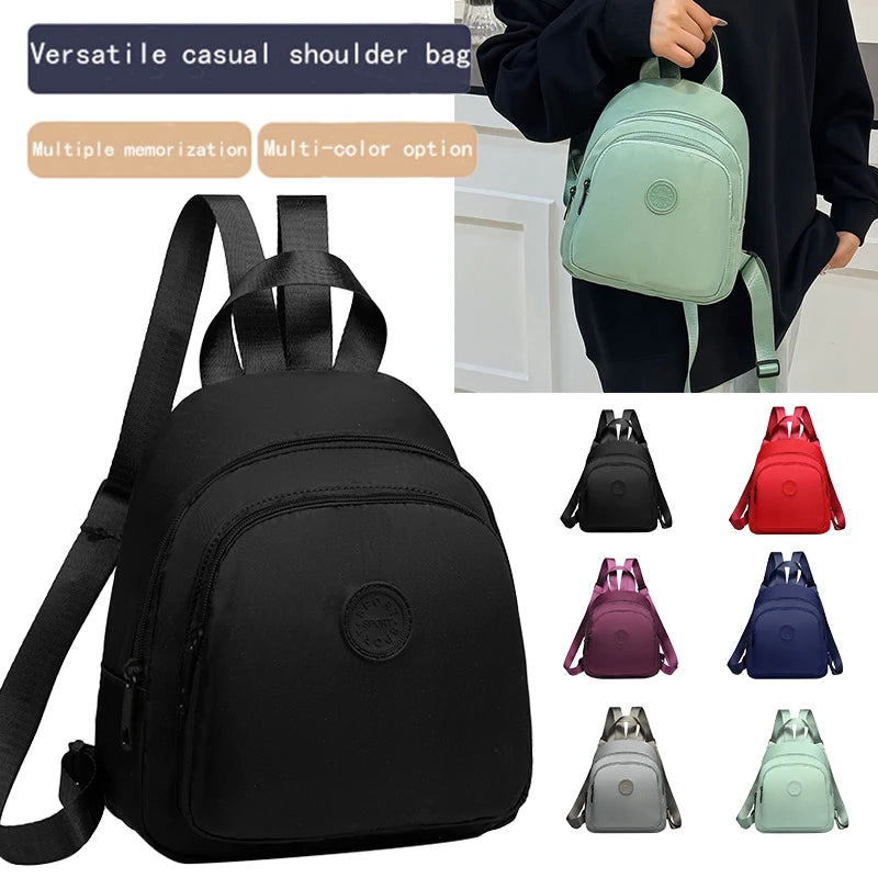 Unisex Mini Nylon Backpack Lightweight Water Resistant Casual Daily