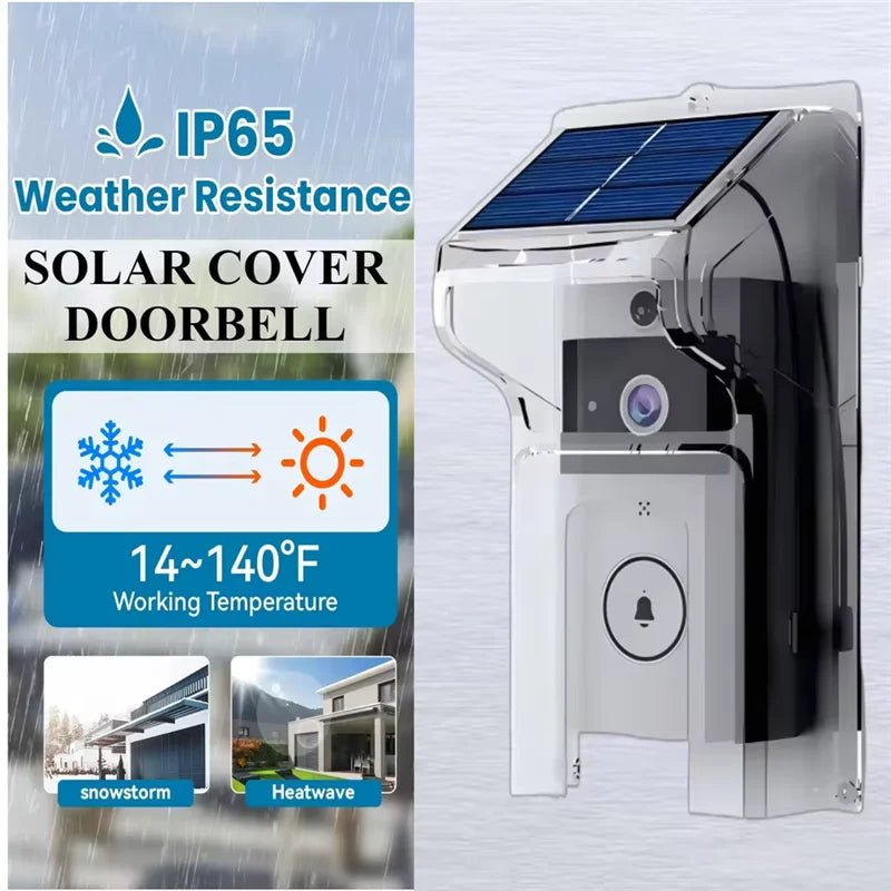 Waterproof Wireless Doorbells Solar Charge Cover Digital Door Peepholes Wifi Security Camera Intercom Video Smart Ring Door Bell Vue