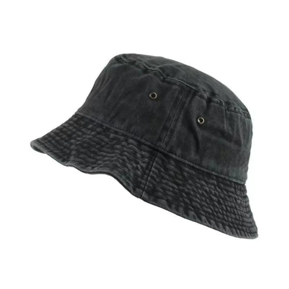 Fashion Summer Bucket Hat Washed Denim Hip Hop Panama Hats Windproof