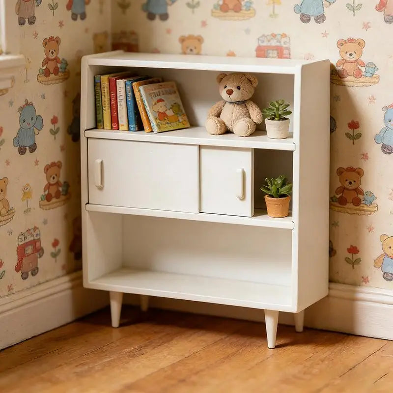 1Pcs 1 12 Scale Dollhouse Wall Cabinet Mini Home Storage Display Model For Doll Children Pretend Playroom Vue