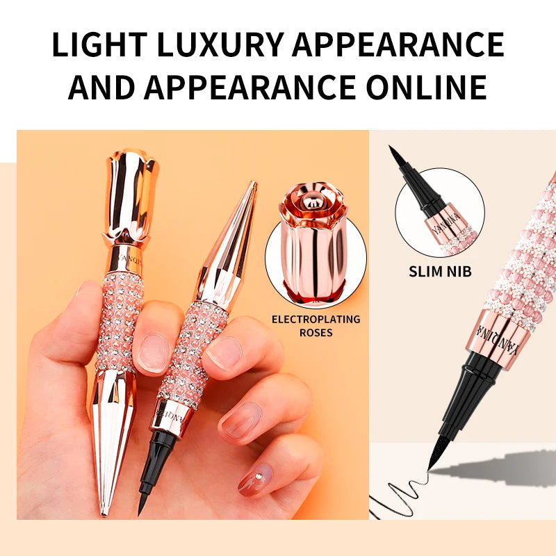 Yanqina Precision Liquid Eyeliner Pen - Long-Lasting, Waterproof, Smudge-Proof, Quick-Drying Black Eyeliner with a Shiny Design Vue
