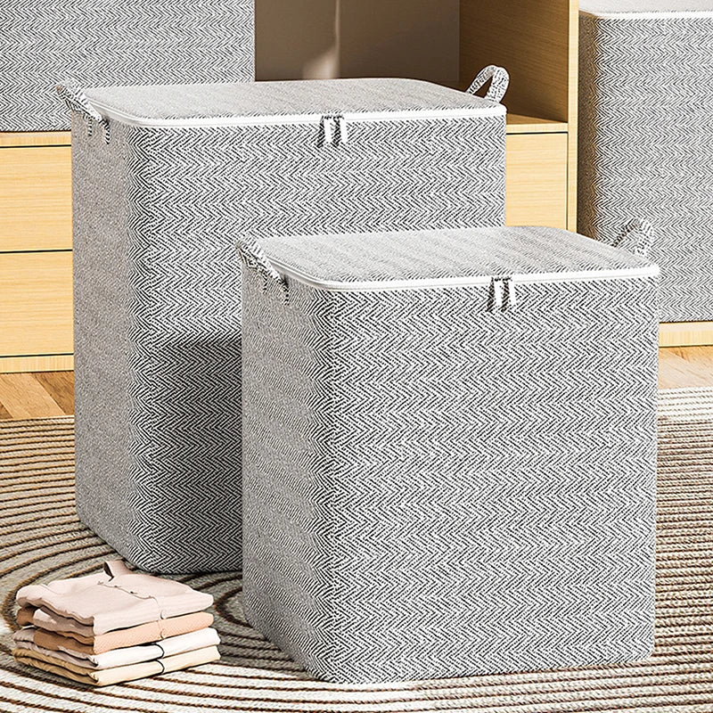 Large Capacity Clothes Storage Bag Organizer With Reinforced Handle For Blankets Bedding Foldable With Zipper Storage Bag Vue