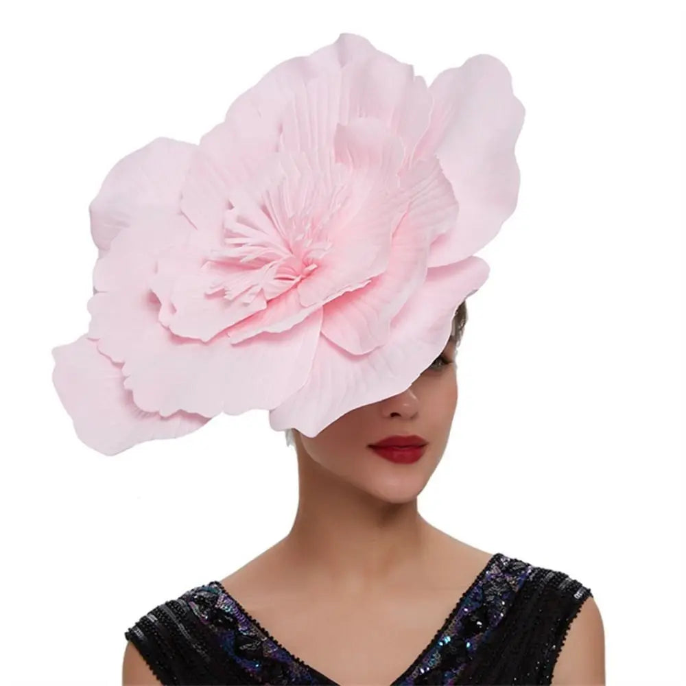 Fashion Feathers Bridal Hair Band Makeup Prom Large Flower Bow Hat