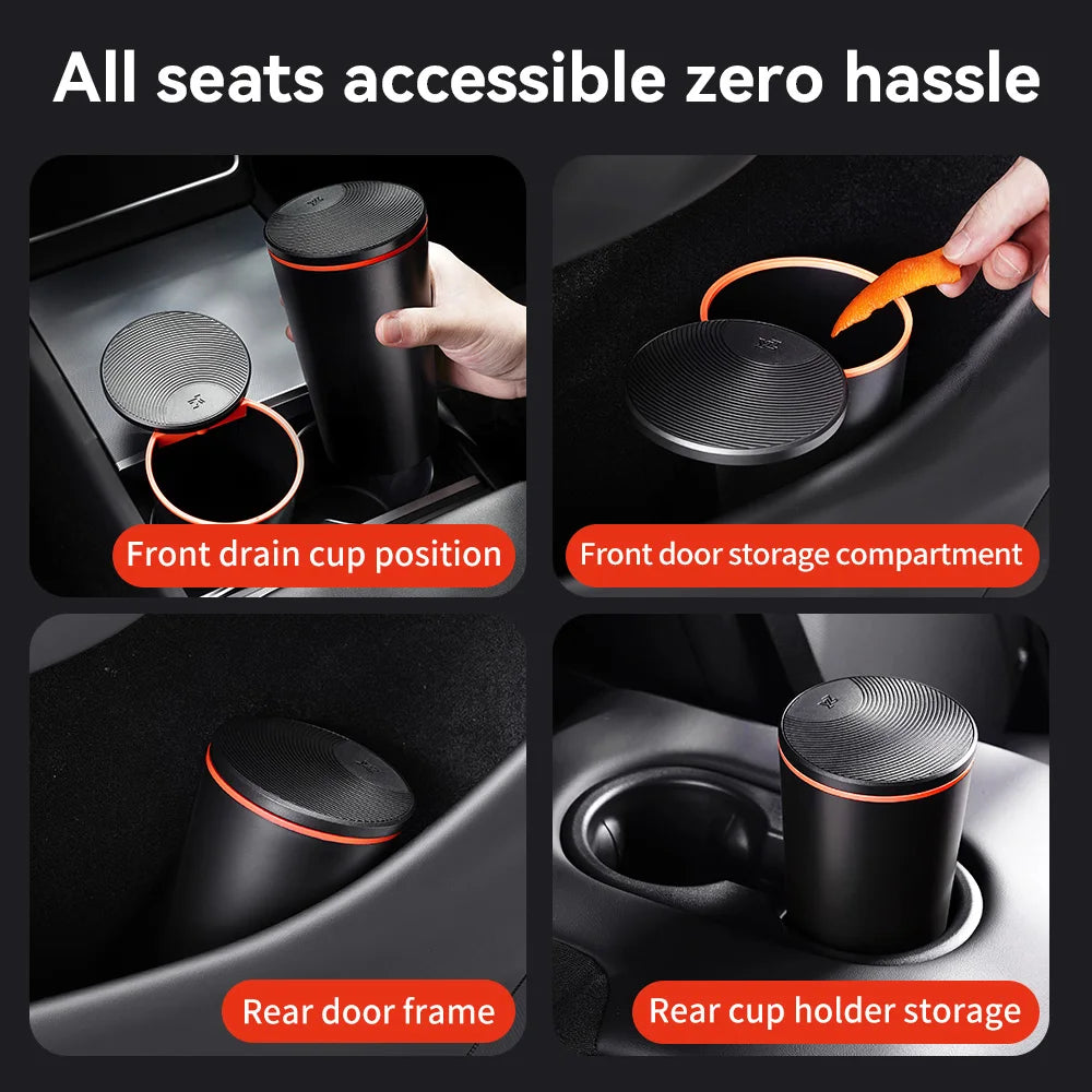 YZ Mini Car Trash Can Garbage Bin Storage Bucket Portable Interior Waste Organizer Container for Tesla Model 3 Y YL 2026 New Vue
