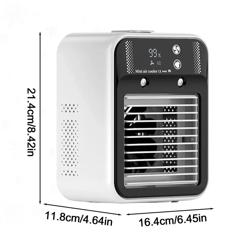 500ml Portable Air Cooler 2-Speed Personal Evaporative AC w/Misting Fan USB Rechargeable Mini Cooler for Home Office Outdoor Ca Vue A