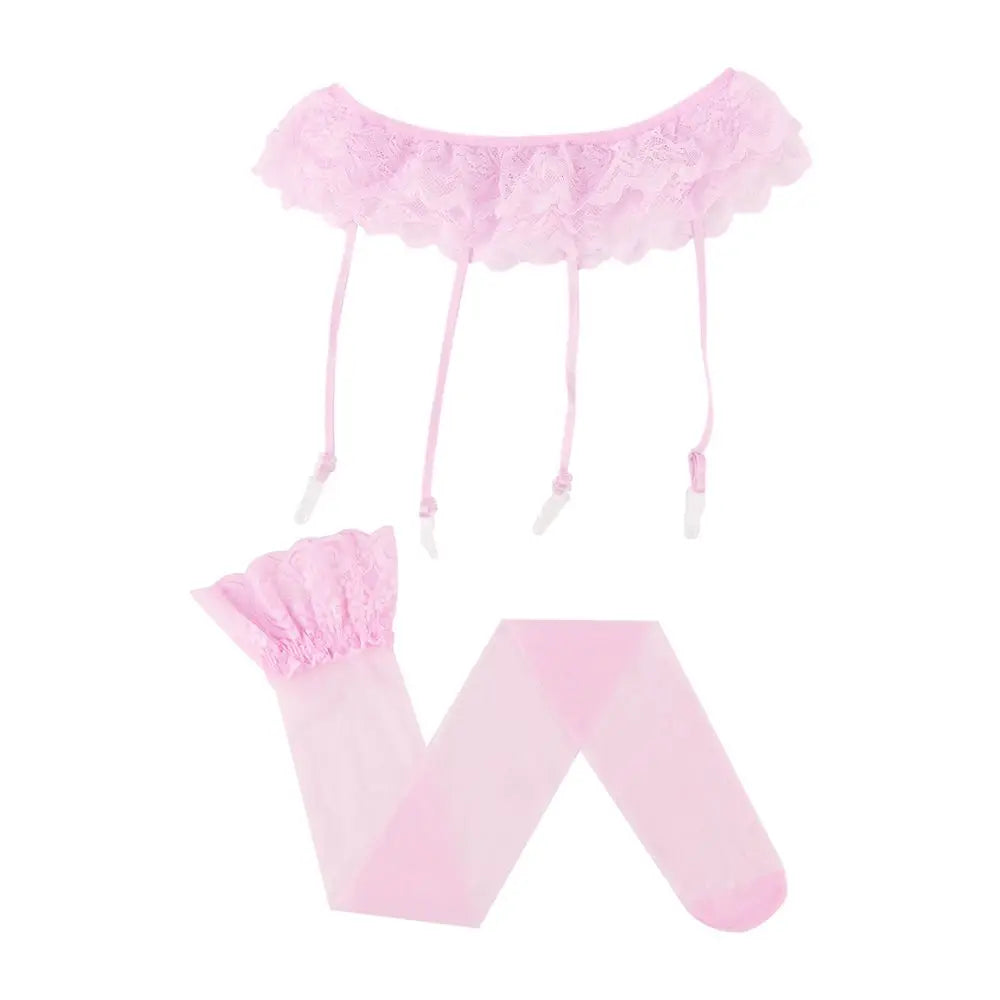 Womens Stylish Lace Thigh-highs Stockings Socks+suspender Garter Belt