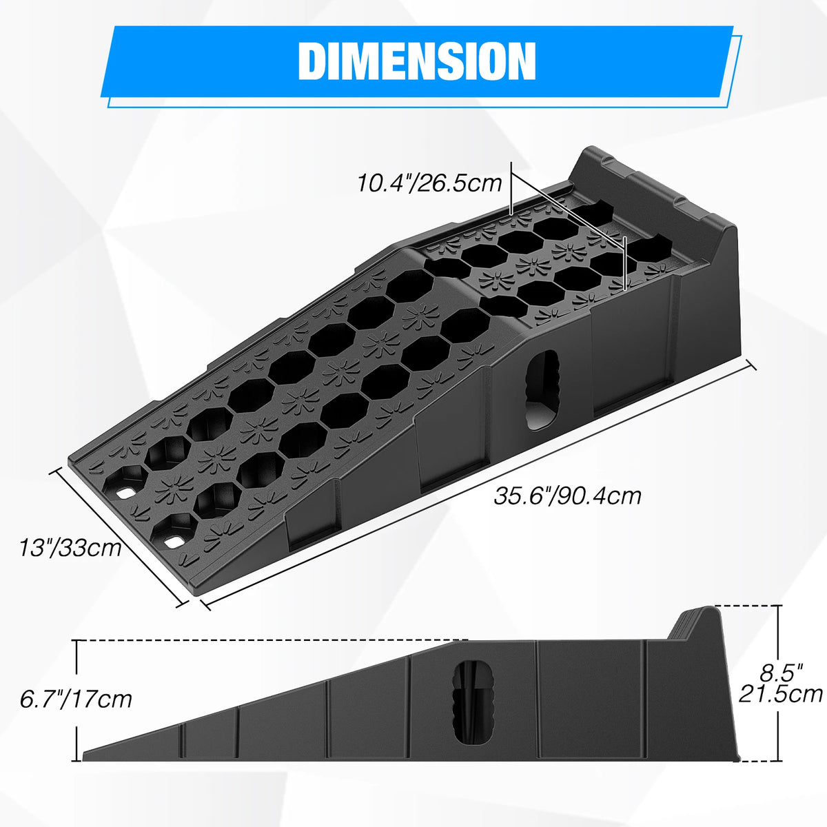 Nilight Car Leveling Ramps Levelers Lightweight Travel , Portable Vehicle Service Ramp 6.7" Lift Heavy Duty Truck Ramps for Home Garage Maintenance, 16,000lb. GVW Capacity Per Pair Vue