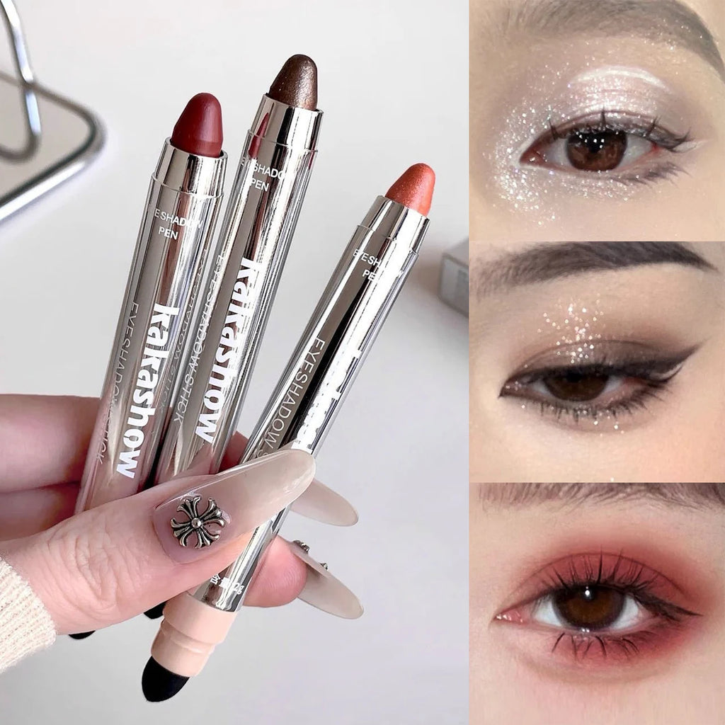 Metallic Glitter Eyeshadow Stick Matte Red Waterproof Shimmer Lying Silkworm Long Lasting High Gloss Pearlescent Eyeshadow Pen Vue