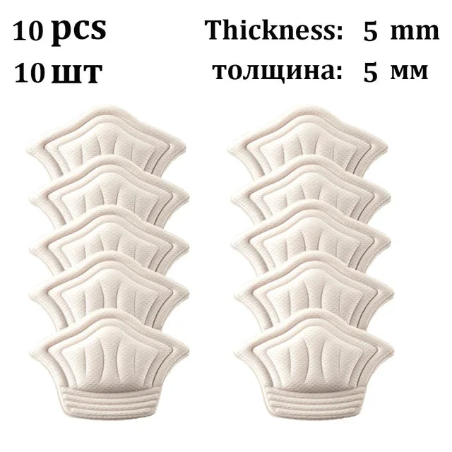 Insoles Patch Heel Pads Sport Shoes Back Sticker Adjustable Antiwear Vue 5pairs-Beige-Thin