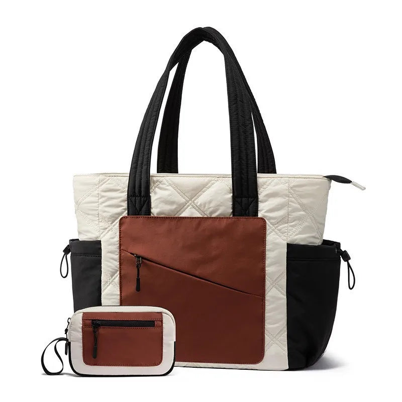 Women's Travel Bag Travel and Work Versatile Shoulder Bag Large Capacity Easy To Carry Tote Bag Vue Brown