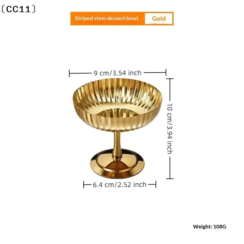 Stainless Steel Salad Cup Food Grade Ice Cream Goblet Retro Dessert