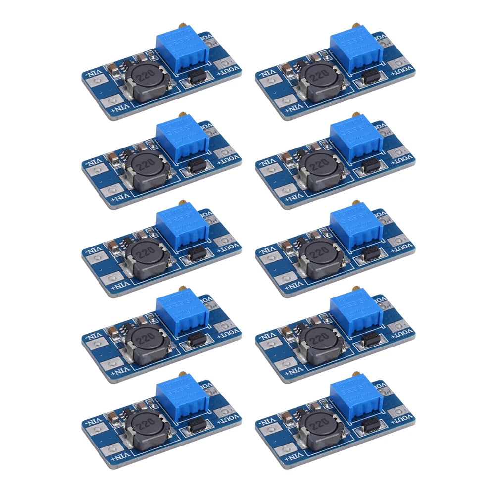 10PCS 2A Max MT3608 Adjustable 3V/5V to 5V/9V/12V/24V DC-DC Step Up Power Module Vue