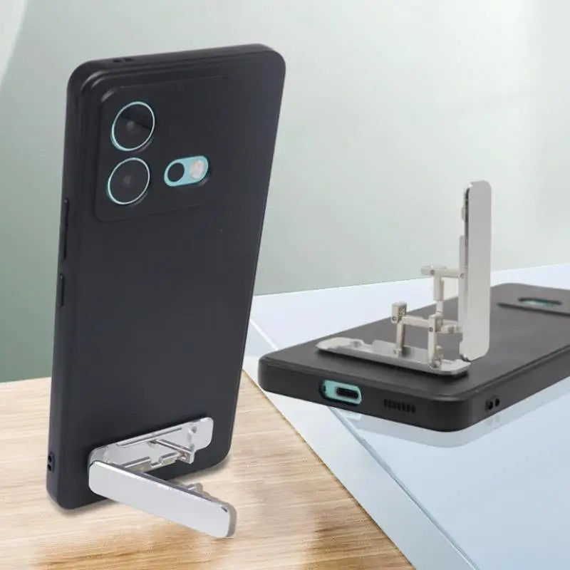 1/3PCS Mini Invisible Foldable Mobile Phone Stand Aluminum Alloy Desktop Mount Material Holder Adjustable Angle For Cellphone Vue