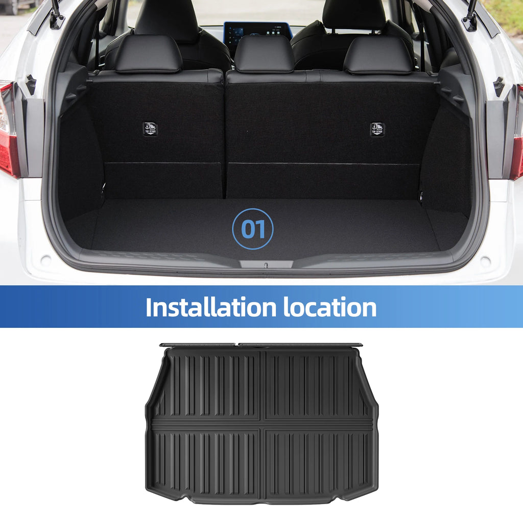 Smabee Left Hand Drive for Toyota C-HR CHR 2018-2024 TPE Car All-Weather Floor Mats Cargo Liner Trunk Backrest Liner Accessories Vue