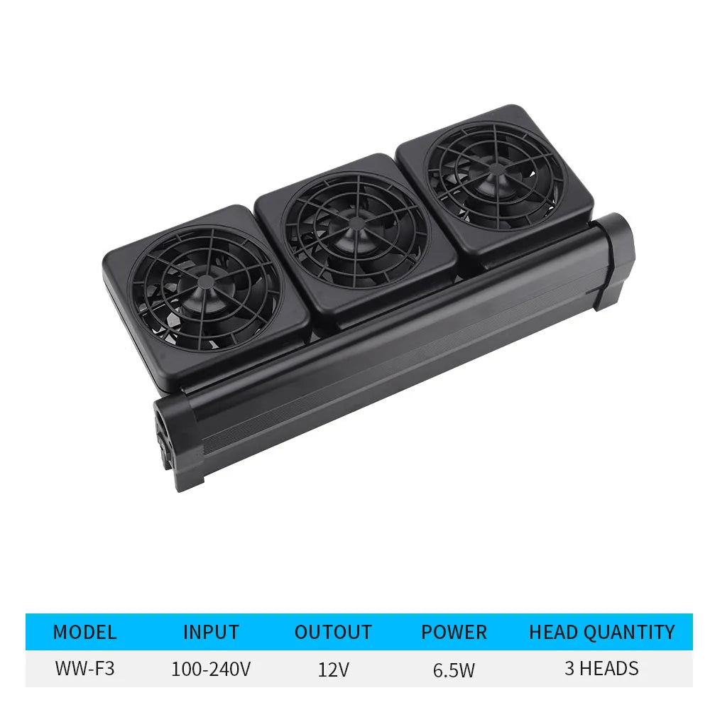 1-6 Heads 100V-240V Aquarium Cooling Fan Adjustable Aluminum Alloy Fish Tank Cooling Fan for Aquarium Fish Tank Chillers 어항 히터 Vue WW-F3 UK Plug