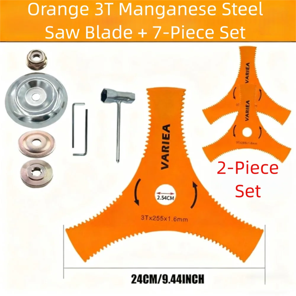 Manganese Steel Lawn Mower Cutter Three Teeth Imported Three Teeth Cutter Steel Quenching Manganese Steel Cutter Grass Cutting Vue Style C