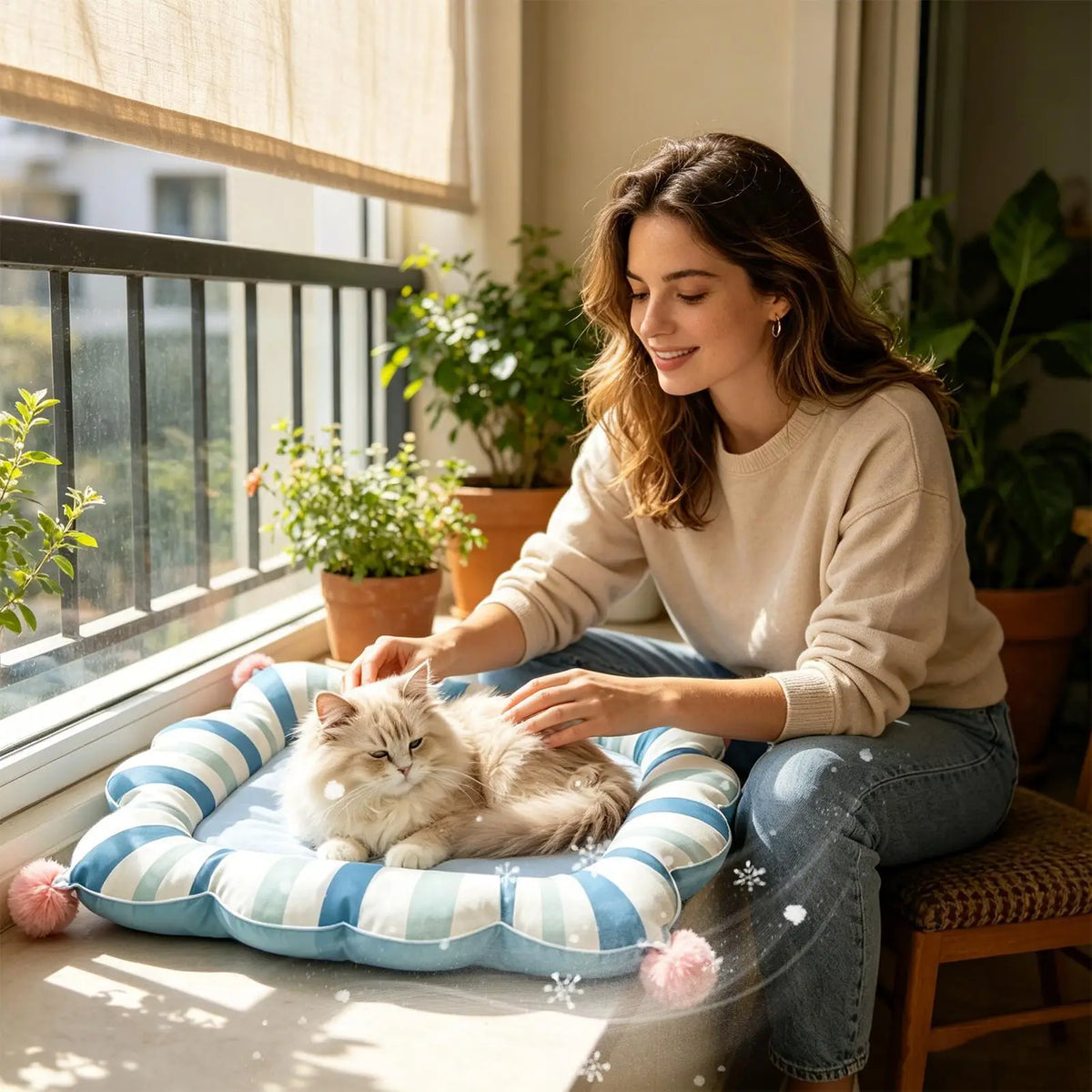 M/L Cute P attern Pet Cooling Mat, Summer Cool Sleeping Pad For Cat Dog, Portable Floor Bed For Home Camping Entryway, Non-Slip Vue