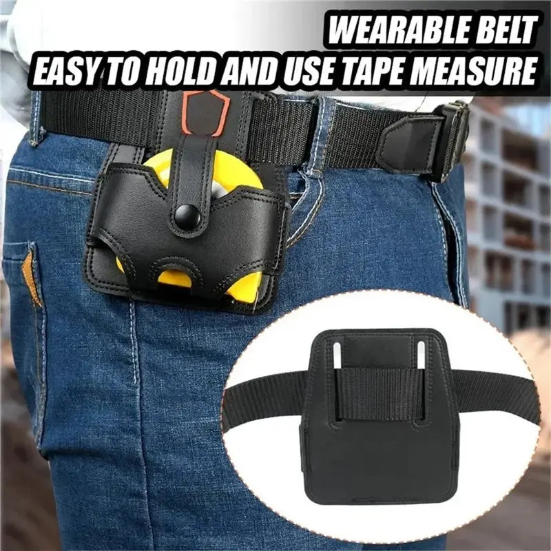 ABKW-Carrying Convenient Mini Tape Measure Tool Set Microfiber Leather Pouch Thickened Repair Tools Belt Large Vue