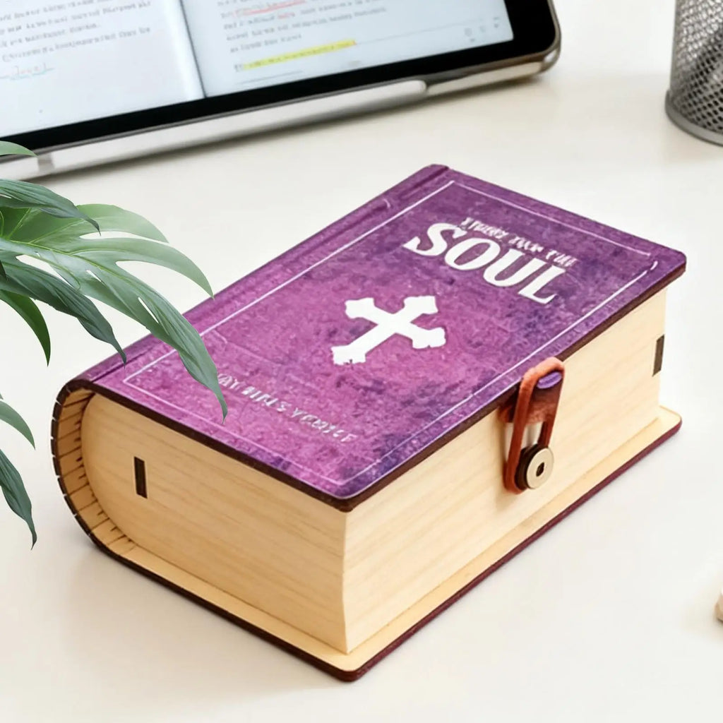 Bible Verse Cards Box Daily Inspiration Scripture Prayer Organization Storage Wooden Box Portable Household Organization Case Vue