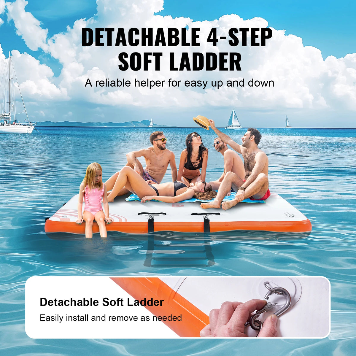 Inflatable Floating Dock 10x8 FT | Non-Slip Water Platform Inflatable Floating Dock Vue