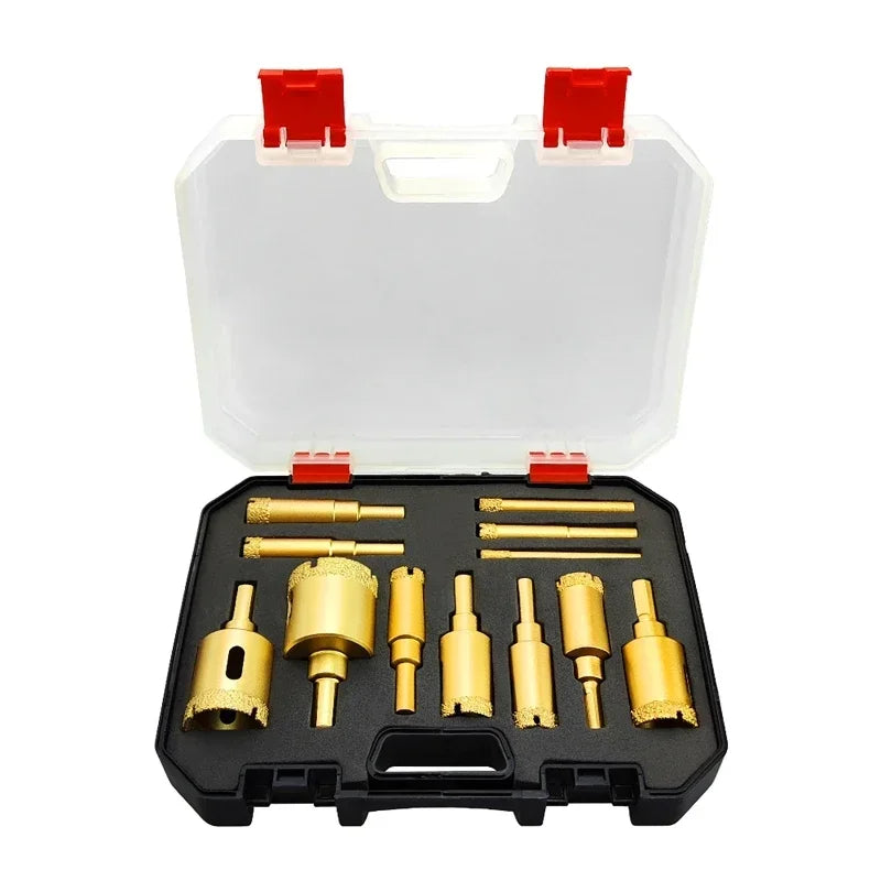 12-Piece Core Drill Bit Set – Tile, Marble, Granite & Stone Core Drill Bit Set Vue