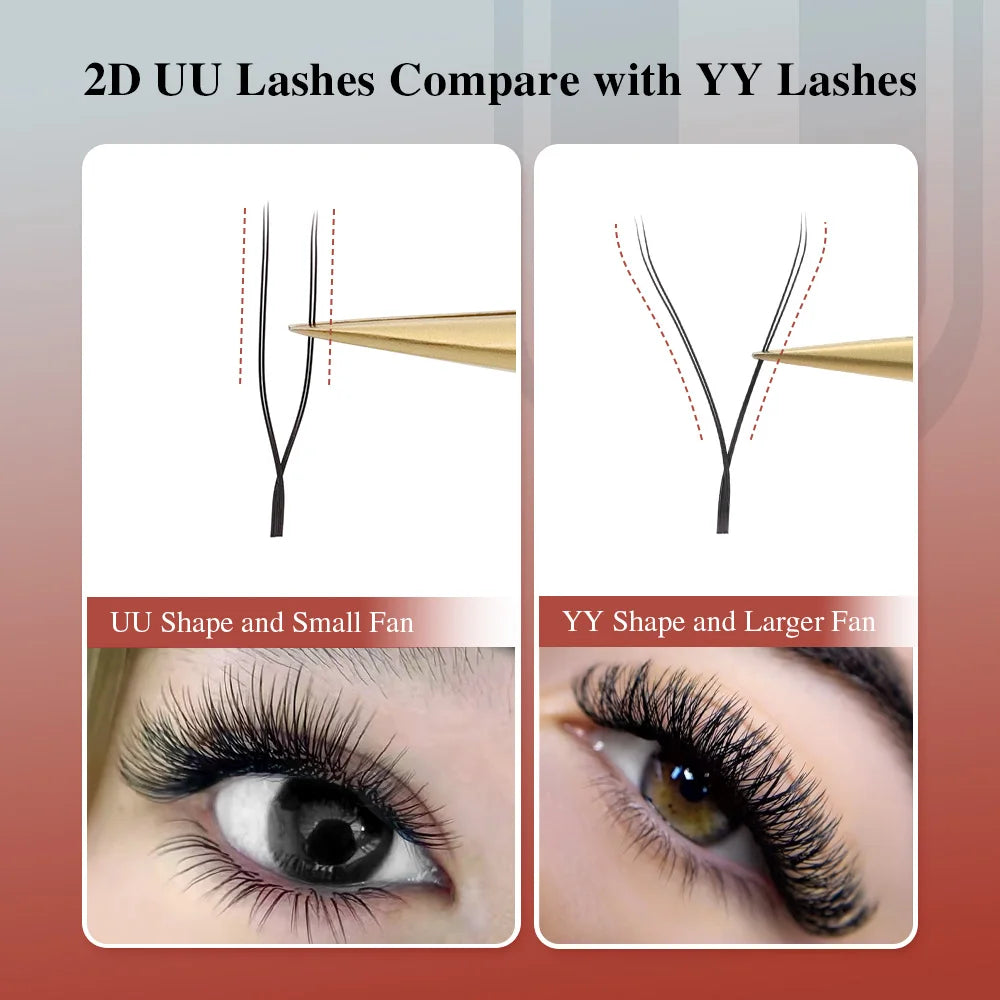 NAGARAKU U Shape YY 2D UU Soft Light Natural Eyelash Extensions Parallel Makeup Supplies Vue