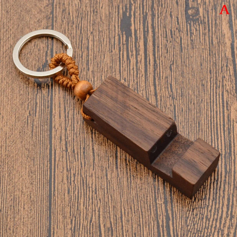 New retro wood phone holder stand pendant keychain car keyringfashion accessorie Vue A