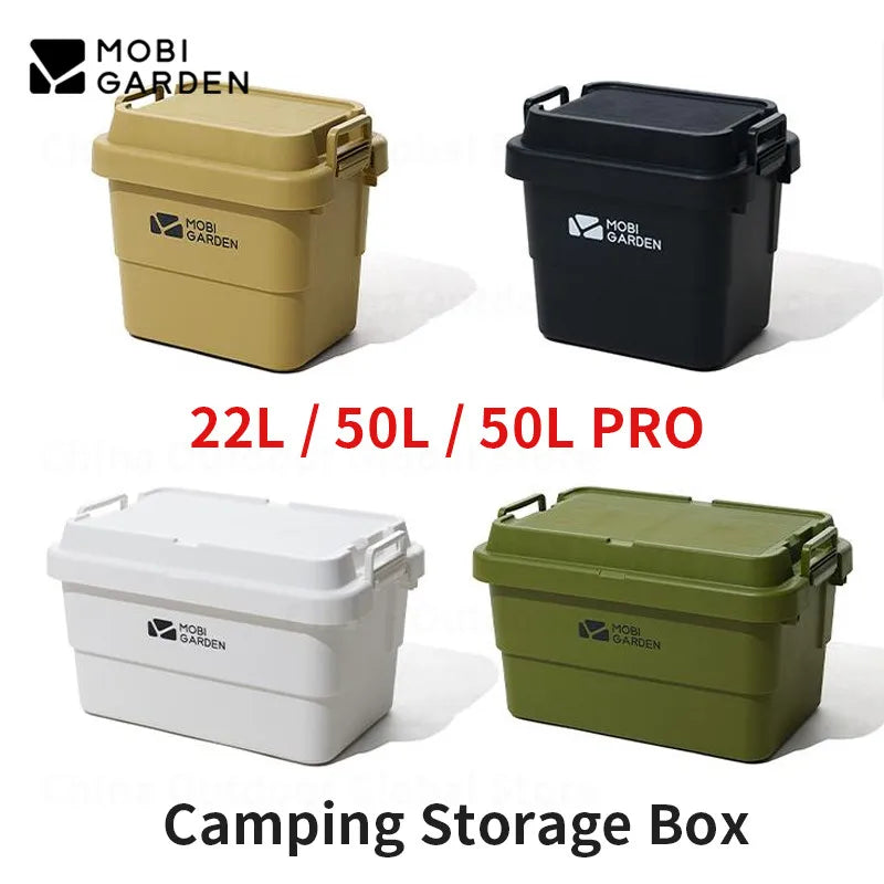 Mobi Garden Camping Storage Box 22L 50L Stackable Food-Safe PP Camping Storage Box Vue