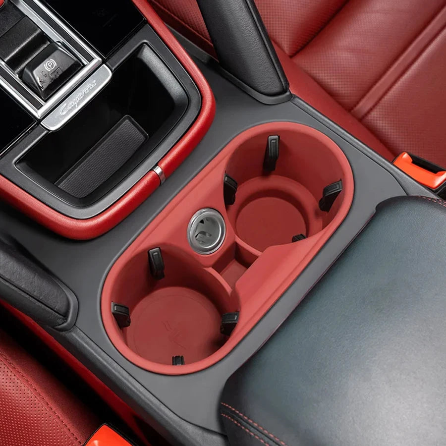 Car Cup Holder For Porsche Macan Cayenne Center Console Bottle Holder Insert Anti Slip Drink Storage Organizer Auto Accessories Vue