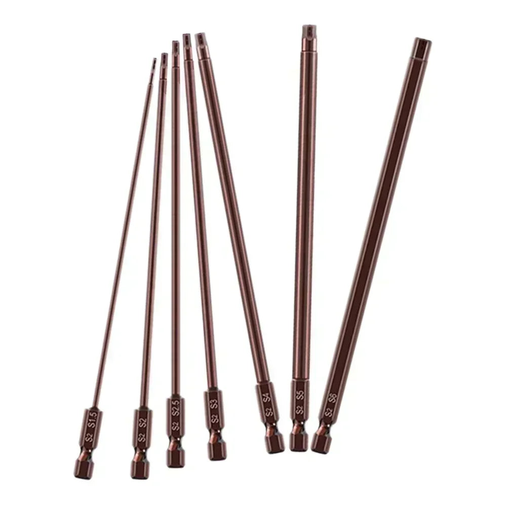 150mm Magnetic Hex Screwdriver Bits – Alloy Steel, 7 Sizes Hex Screwdriver Bits Vue