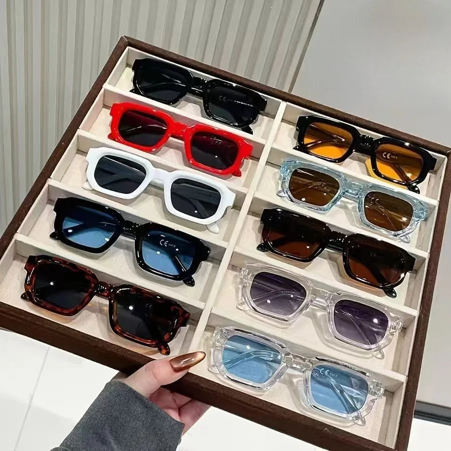 Vintage Rectangle Sunglasses Unisex UV400 Retro Fashion Eyewear Fashion Sunglasses Vue