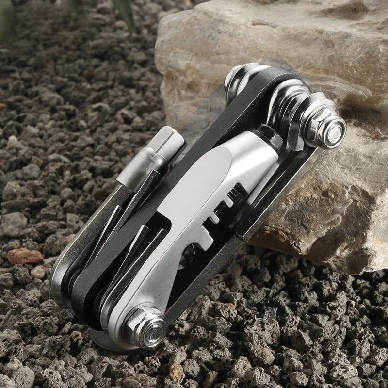 Portable Tire Repair Tool, Bicycle Wrench Removal Set, Multi-functional Mountain Bike Repair Combination Tool Vue