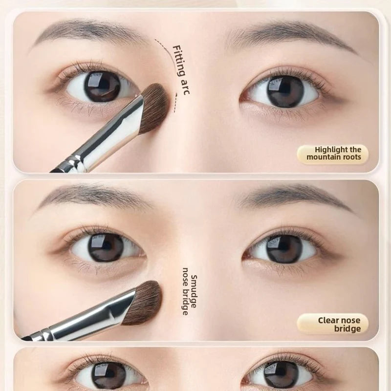 2pcs Angled Eyeshadow Brush Sickle Nose Contour Brush Blending Brush Partial Highlighter Brush Soft Makeup Beauty Tool Vue