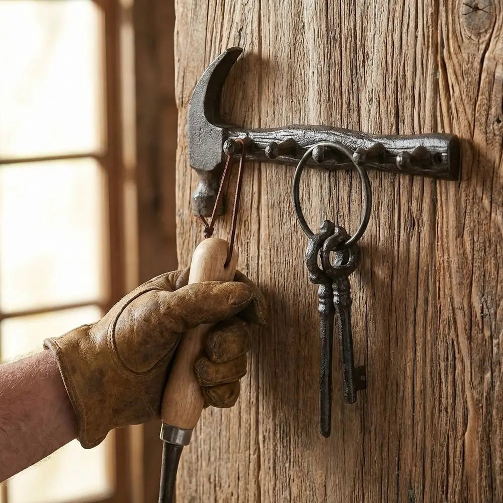 Creative Rustic Cast Iron Wall Hooks DIY Vintage Wall-Mounted Decor Shelf Iron Plier Shape Key Holder Craftsmen Vue