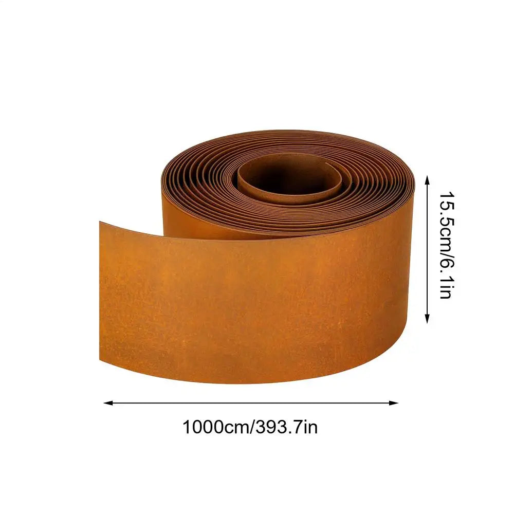 Cuttable Steel Lawn Edging and Landscape Border Weatherproof Protective Landscape Edging for Indoor Greenhouse Yard Patio Lawn Vue 15.5cm x 10m