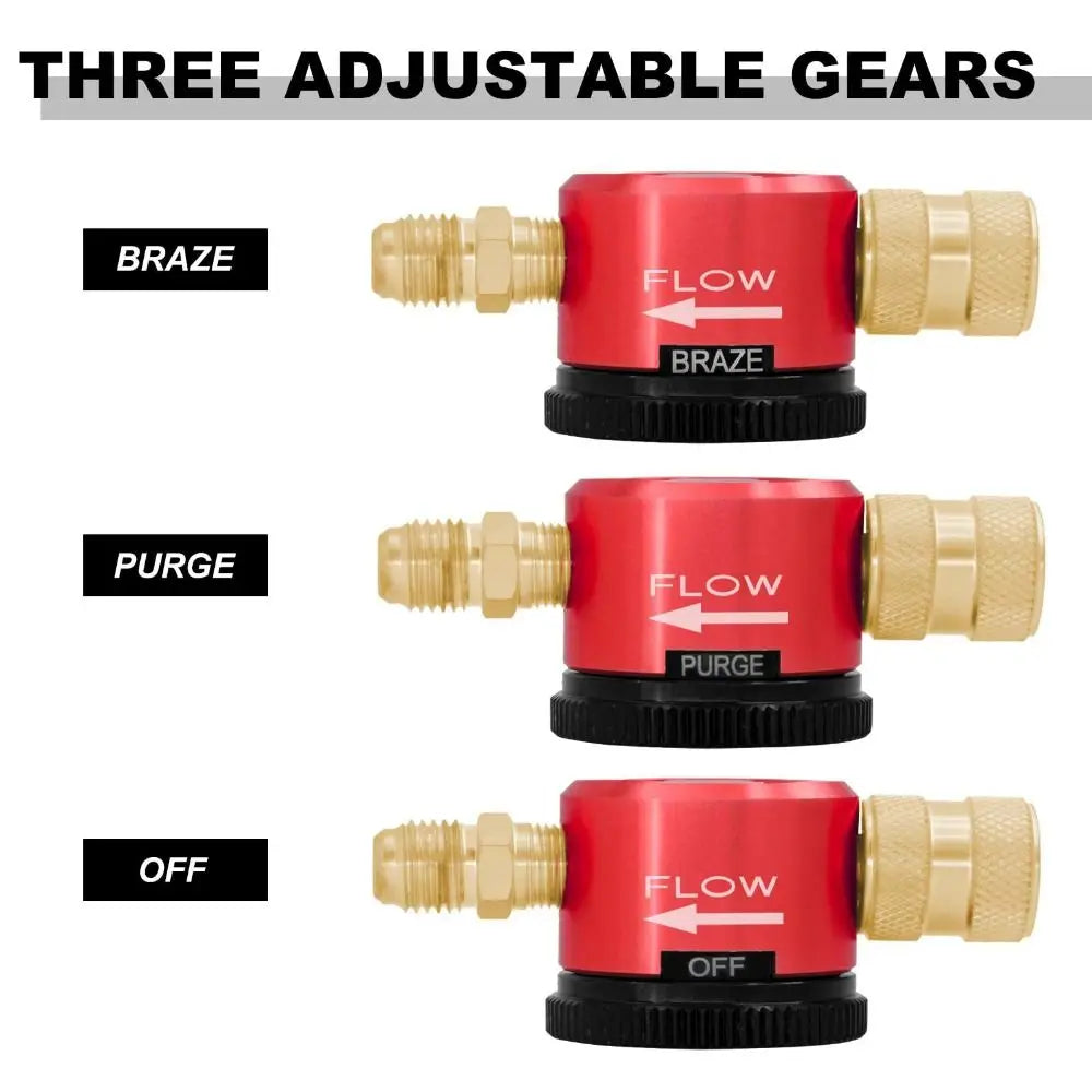 1/4 Inch Connector Nitrogen Purge Regulator Flow Regulator Brazing Tool HVAC Nitrogen Purge Kit Purge Tool Vue