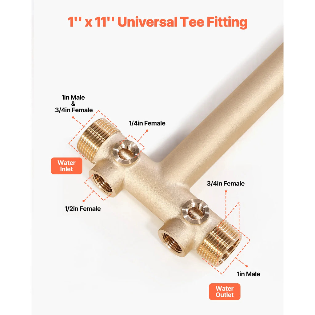 1" x 11" Pure Brass Well Pressure Tank Tee Kit – Full Install Set Pressure Tank Tee Kit Vue