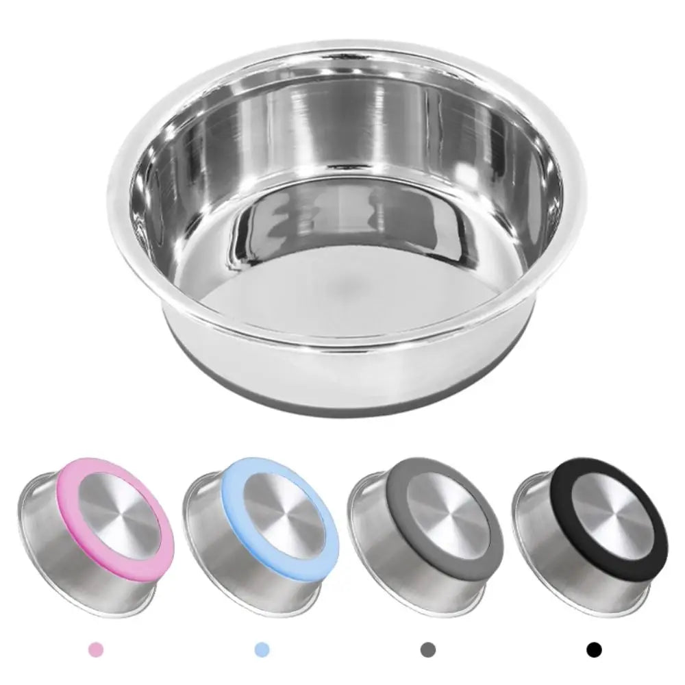 Silicone Bottom Dog Basin Anti-slip Stainless Steel Cat Dog Bowls Heat Resistant Extra Thick Cat Water Drinking Bowl Vue