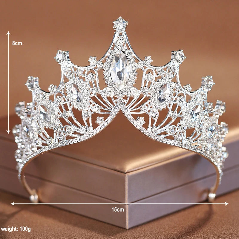 Exquisite Dazzling Baroque Wedding Headband Crystal Bridal Crowns Tiaras Hair Jewelry Accessories Women Rhinestone Headwear Vue 1pc