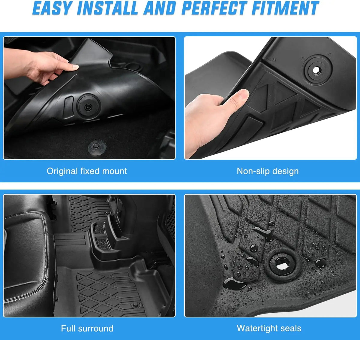 Nilight TPE Floor Mats for Honda Pilot 7 Passenger 2016 2017 2018 2019 2020 2021 2022,All Weather Custom Fit Heavy Duty Floor Liners Vue