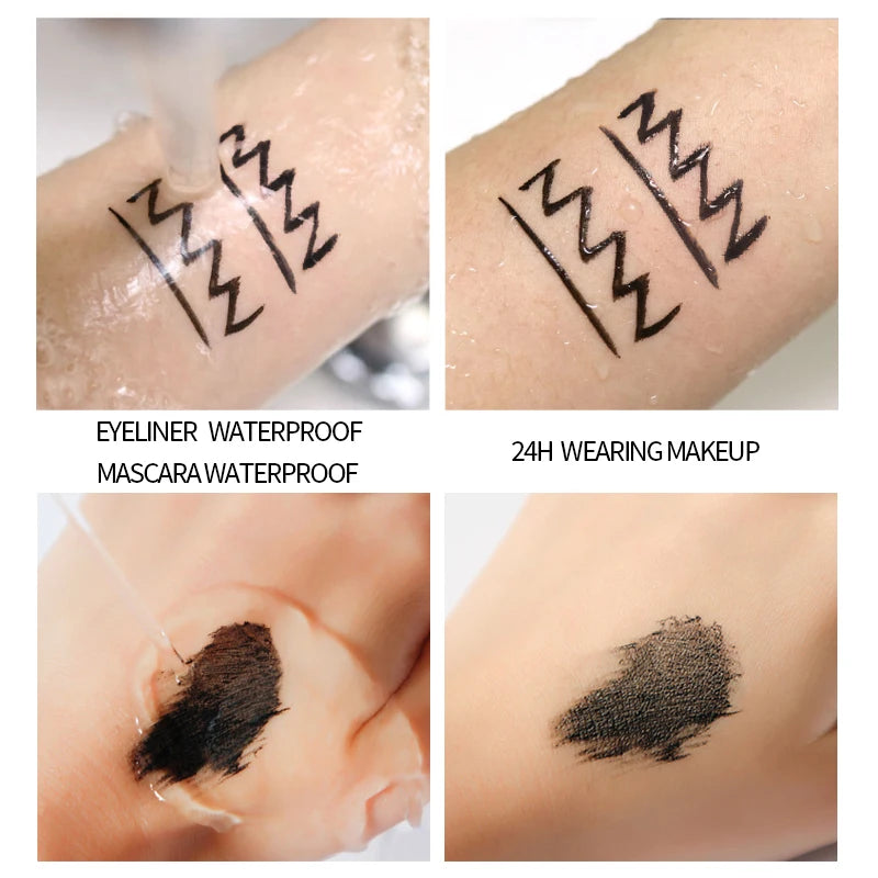Leopard Print Eyeliner + Mascara Two-In-One Set, Waterproof and Smudge-Proof Vue