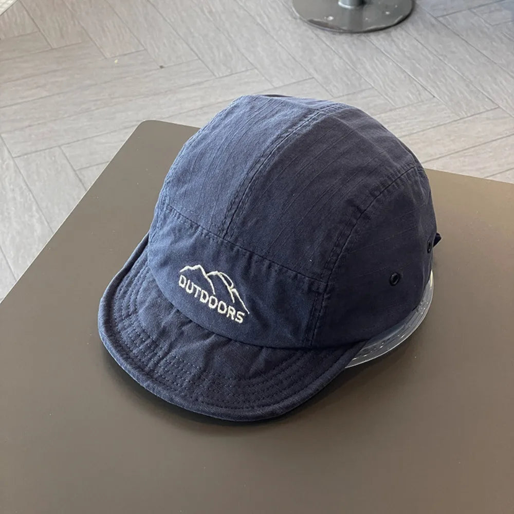 Casual Short Brim Baseball Cap Sun Protection Adjustable Sports Vue Navy Blue