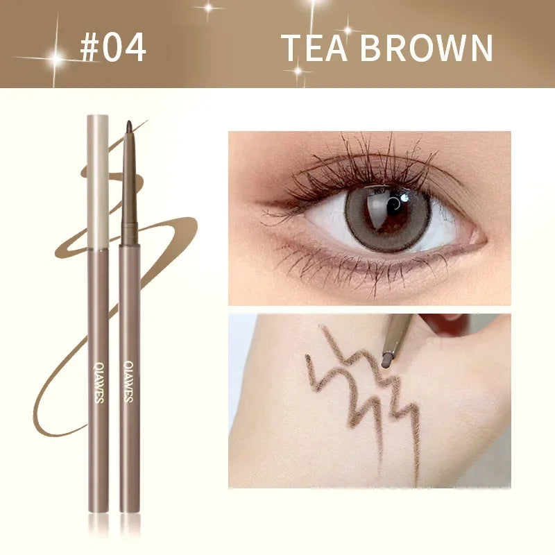 Eyeliner Lying Silkworm Gel Pencil 2in1 Waterproof Long-lasting Non-Smudge Black Brown Eyebrow Pen for Beginner Makeup Cosmetics Vue 04