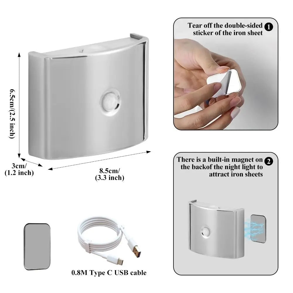 Infrared Sensor LED Induction Wall Lamp 3 Color/Neon light Magnetic Installation PIR Sensor Wall Sconce Multi-functional Vue