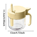 Airtight Glass Seasoning Jar Condiment Container with Spoon and Lid for Kitchen Countertop Pantry Cabinet Home Sugar Honey Vue Yellow