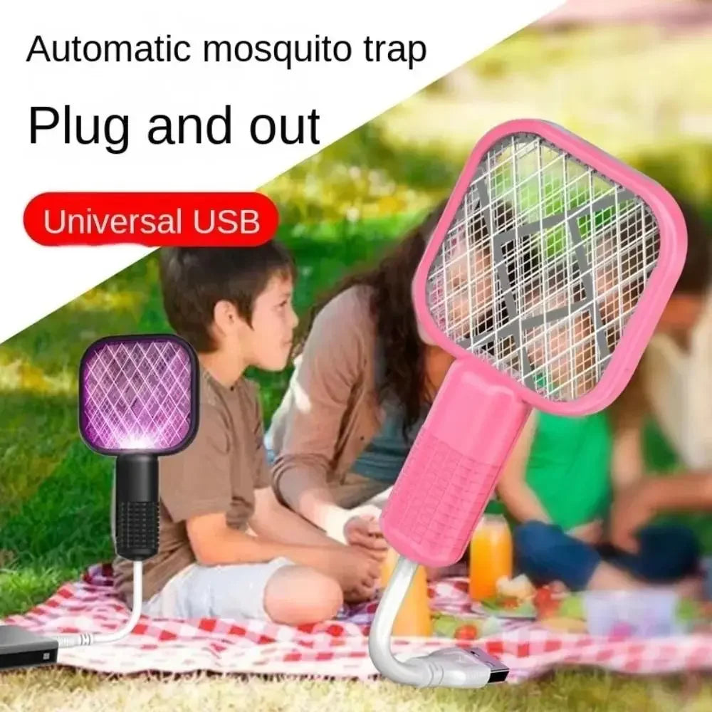 USB 2 in 1 Mosquito Racket and Trap Lamp with UV Light for Home Electronic Indoor Insect Killer Fly Swatter Vue